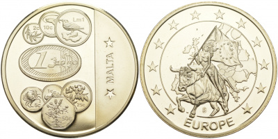 ЕВРОПА МЕДАЛЬ XXI ВЕК МОНЕТЫ МАЛЬТЫ медно-никель PROOF 00-00