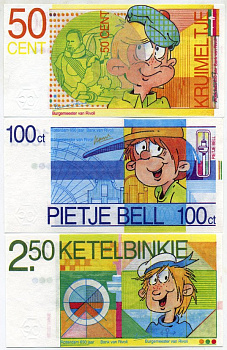 НИДЕРЛАНДЫ НАБОР ИЗ 3 БАНКНОТ 1990 (50, 100, 2,50) RIVOLI, 650 ЛЕТ РОТТЕРДАМУ, МУЛЬТЯШНЫЕ бумага UNC (ПРЕСС) 7146-18-2-2