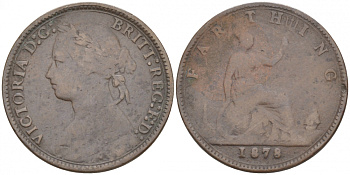 Великобритания 1 фартинг 1878 Виктория (1837-1901) KM 753, Spink 3958 бронза 3996-1017