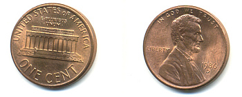 США 1 ЦЕНТ 1986 D ЛИНКОЛЬН KM 201b цинк плакированный медью 179-417
