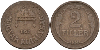 Венгрия 2 филлера 1927 BP KM 506 бронза 4115-1066