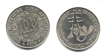 ЗАПАДНО-АФРИКАНСКИЕ ШТАТЫ 100 ФРАНКОВ 1975 25-1844