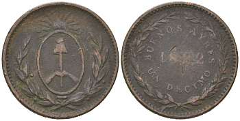 Буэнос-Айрес 1 реал 1822 KM 1 медь 110-341