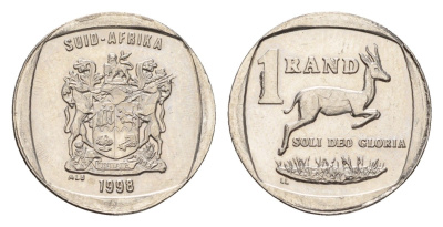 ЮАР 1 ранд 1998 KM 164 медь плакированная никелем UNC 4679-212