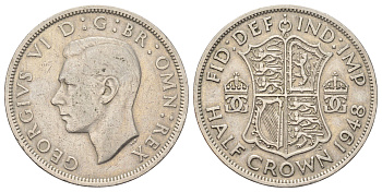 Великобритания 1/2 кроны 1948 Георг VI (1936-1952) KM 866, Spink 4101 медно-никель 4185-1133
