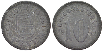 Германия, Шпайер 10 пфеннигов 1917 Рейнлянд-Пфальц, нотгельд Funck 513.2 цинк 4119-1015