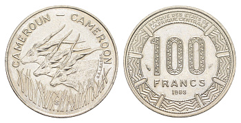 Камерун 100 франков 1986 KM 17 никель UNC 4654-437