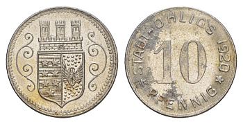 Олигс 10 пфеннигов 1920 Funck 404.4, Men18 24920.2 железо UNC 3459-451