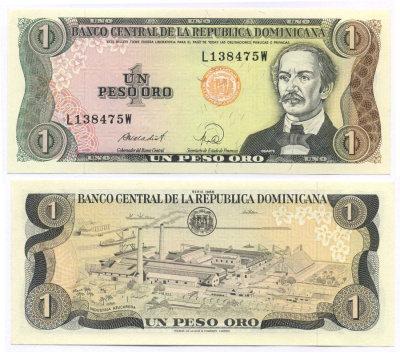 Доминиканская Республика 1 песо 1988 Хуан Пабло Дуарте Pick 126 с бумага UNC (пресс) 8588-84-2-2