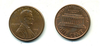 США 1 ЦЕНТ 1991 D, ЛИНКОЛЬН KM 201b цинк плакированный медью 46-757
