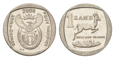 ЮАР 1 ранд 2008 KM 444 медь плакированная никелем 4627-524