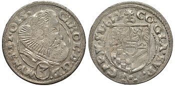 Силезия, Мюнстерберг, Олесница грошен (3 крейцера) 1612 Карл II серебро 413-1114