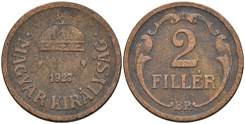 Венгрия 2 филлера 1927 BP KM 506 бронза 4115-1113