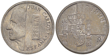 ИСПАНИЯ 1 ПЕСЕТА 1994 ХУАН КАРЛОС I ( 1975-) KM 832 алюминий 4181-1054