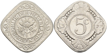 Нидерланды  5 центов 1923 KM 153 медно-никель 4132-311