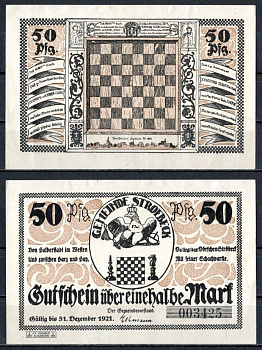 Штрёбек (Пруссия, Саксония) 50 пфеннигов 1921 Mehl Grabowski 1285.2-2/3 бумага UNC (пресс) 7556-61-2-2