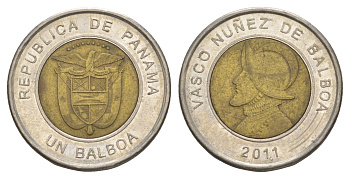 Панама 1 бальбоа 2011 KM 141 биметалл 4646-256