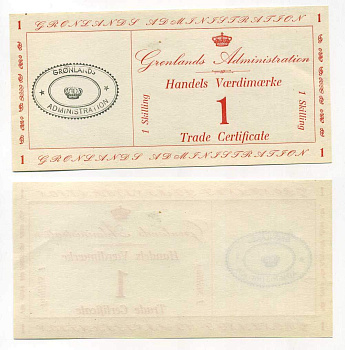 Гренландия 1 скиллинг 1942 торговый сертификат Pick M8 бумага UNC (пресс) 451-258-1