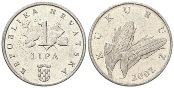 Хорватия 1 липа 2007 нечетный год KM 3 алюминий  UNC  4124-151