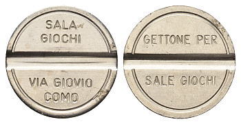 Италия жетон для игровых автоматов Sala Giochi диаметр 24 мм, вес 6 гр нержавеющая сталь 4670-625