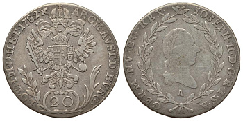 АВСТРИЯ 20 КРЕЙЦЕРОВ 1782 А, ЖОЗЕФ II ( 1780-1790) KM 2069 серебро 1522-1111