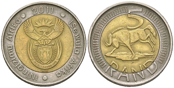 ЮАР 5 рандов 2011 KM 506 биметалл 4364-2452