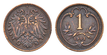Австрия 1 грош 1901 Франц Иосиф I (1848-1916) KM 2800 бронза 73-1522