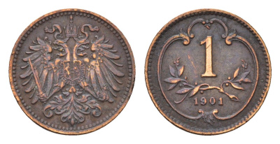 Австрия 1 грош 1901 Франц Иосиф I (1848-1916) KM 2800 бронза 73-1522