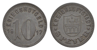 Шпайер 10 пфеннигов 1917 Funck 513.2, Men18 29758.2 цинк 4547-167