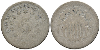 США 5 ЦЕНТОВ 1866-83 медно-никель 67-226