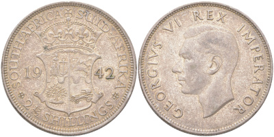 ЮАР 2 1/2 шиллинга 1942 KM 30 серебро 4183-1245