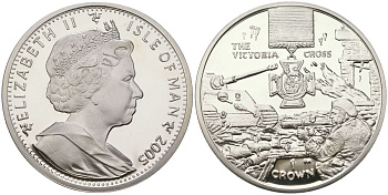 Остров Мэн 1 крона 2005 Награды - Крест Виктории KM 1224a серебро PROOF 1530-1423