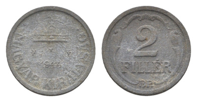 Венгрия 2 филлера 1944 BP KM 519 цинк 4664-916