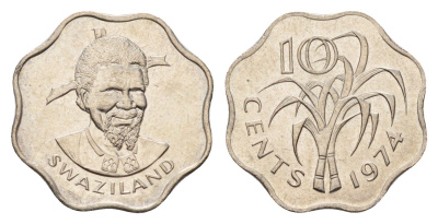 Свазиленд 10 центов 1974 KM 10 медно-никель UNC 4674-1253