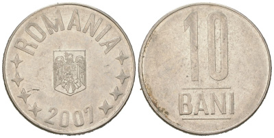 Румыния 10 бань (бани) 2007 KM 191 сталь плакированная никелем 4618-454