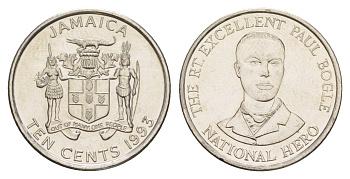 Ямайка 10 центов 1993 KM 146.1 сталь плакированная никелем UNC 4652-555