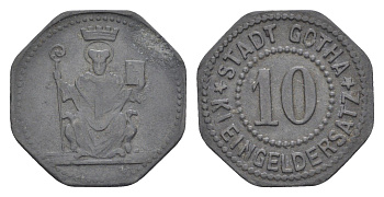 Гота 10 пфеннигов ND Funck 166.2, Men18 11731.3 цинк 4528-636