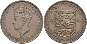 Джерси 1/12 шиллинга 1947 Георг VI (1937-1952) KM 18 бронза 3996-446