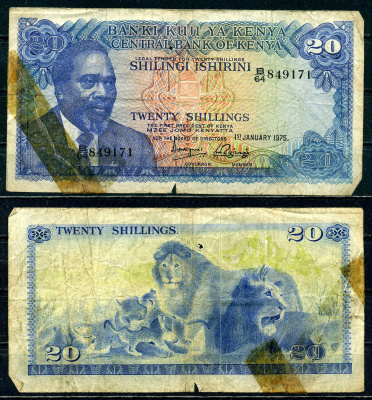Кения 20 шиллингов 1978 Pick 17 бумага 6262-20-1-1