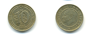 ТУРЦИЯ 10 КУРУШЕЙ 2009 KM 1166 медь никель цинк 176-813