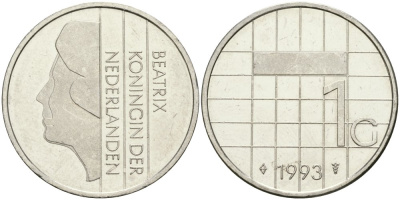 Нидерланды 1 гульден 1993 Беатрикс (1980-2013) KM 205 никель 4579-423