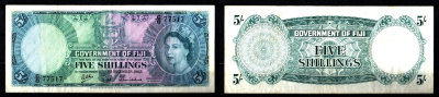 Фиджи 5 шиллингов 1962 Pick 51 c бумага 451-1206-1