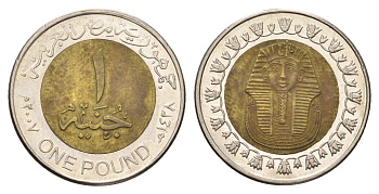 Египет 1 фунт 2007 сфинкс KM 940a биметалл 4673-821