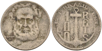 Бразилия 100 рейс 1936 Маркиз Тамандаре KM 536 медно-никель 4115-516