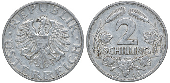 Австрия 2 шиллинга 1946 KM 2872 алюминий 4162-134