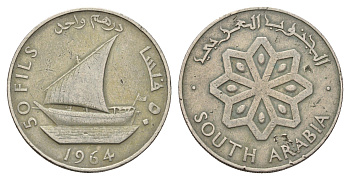 Южная Аравия 50 филсов 1964 год-тип KM 4 медно-никель 117-556