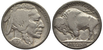 США 5 ЦЕНТОВ 1936 ИНДЕЕЦ, БИЗОН KM 134 медно-никель 27-651