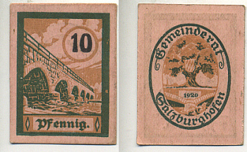 Австрия, Гальцбургхоффен 10 пфеннигов 1920 нотгельд, коммуна Хоф под Зальцбургом бумага   8614-23-1-1