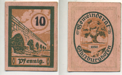 Австрия, Гальцбургхоффен 10 пфеннигов 1920 нотгельд, коммуна Хоф под Зальцбургом бумага   8614-23-1-1