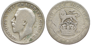 Великобритания 6 пенсов 1921 Георг V (1910-1936) KM 815а.1, Spink 4024 серебро 4178-258